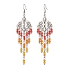 Glass Beaded Flower Tassel Chandelier Earrings EJEW-TA00225-02-1