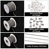 30m 3 Style 304 Stainless Steel Cable & Curb Chains for DIY Chain Necklace Making Kit CHS-BC0001-12-4