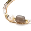 Natural Multi-Moonstone Bead Bracelets BJEW-E098-10G-2