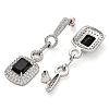 Brass Micro Pave Cubic Zirconia Dangle Stud Earrings EJEW-H014-15P-08-2