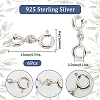 SUNNYCLUE 6Pcs Sterling Silver Double Spring Ring Clasps STER-SC0001-22P-2