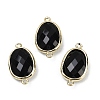 Natural Obsidian Faceted Connector Charms G-K347-11G-16-1