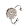 Non-Tarnish 304 Stainless Steel Open Cuff Ring Components X-STAS-S134-01P-04-1