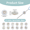 36Pcs 12 Styles Natural White Shell Beads SHEL-FH0001-27-2