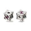 Brass Micro Pave Colorful Cubic Zirconia Beads KK-N289-25P-3