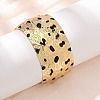 Hammered Brass Enamel Cuff Bangles BJEW-A163-05G-1