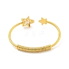 Star Brass Pave Clear Cubic Zirconia Open Cuff Bangles for Women BJEW-G704-03G-3