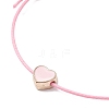 2Pcs 2 Style Heart & Skeleton Key Alloy Enamel Braided Bead Bracelets Set BJEW-JB09771-5