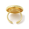 Resin Flat Round Open Cuff Ring RJEW-A035-02G-04-3