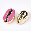 Electroplated Cowrie Shell Beads X-SSHEL-T008-11G-05-2