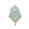 Religion Brass Micro Pave Cubic Zirconia Connector Charms KK-H529-01A-G01-1