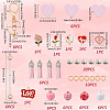 Valentine's Day DIY Alloy Enamel & Wood Beadable Bar Keychain Making Kit DIY-SC0025-94-2