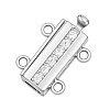 925 Sterling Silver Crystal Rhinestone Box Clasps STER-BC0004-41P-1
