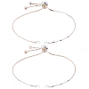 2Pcs 925 Sterling Silver Box Chain Slider Bracelet Making MAK-BBC0001-23-1