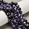 Dyed Natural Fire Crackle Agate Beads Strands G-G203-10E-10mm-1