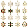 16Pcs 8 Styles Alloy Enamel with Rhinestone Pendants FIND-YW0005-88-1