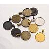 Tibetan Style Alloy Pendant Cabochon Settings TIBEP-20474-M-LF-5
