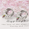 316L Surgical Stainless Steel Colorful Rhinestone Horse Eye Ear Plugs Gauges WG2285B-08-2