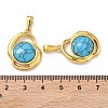 304 Stainless Steel with Synthetic Turquoise Pendants STAS-L309-21F-G-3