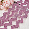 10 Yard Metallic Polyester Wavy Fringe Trim Ribbon SRIB-GF0001-38Q-4