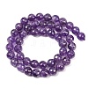 Electroplated Natural Amethyst Round Beads Strands G-L598-A05-02-4