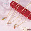 2Pcs Brass Paperclip Chains Necklaces NJEW-TAC0046-7