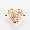 Brass Micro Pave Cubic Zirconia Links ZIRC-L068-27G-1