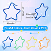 DICOSMETIC 4Pairs 4 Colors Open Star 304 Stainless Steel Big Huggie Hoop Earrings EJEW-DC0001-11-4