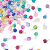 Kissitty 120Pcs 12 Colors Spray Painted Crackle Glass Pendants FIND-KS0001-28-12