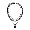 Punk Style Alloy 3 Layer Lock Pendant Necklaces for Women WG28CE4-01-5