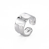 Non-Tarnish 304 Stainless Steel Hammered Cuff Ring X-RJEW-N038-045P-3