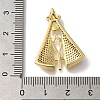 Rack Plating Brass Micro Pave Clear Cubic Zirconia Pendants KK-U019-23G-3