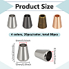 80Pcs 4 Colors Zinc Alloy Cord End BUTT-BC0001-16A-2