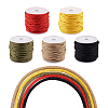 5 Rolls 5 Colors Nylon Braided Cord Ropes NWIR-PJ0001-01-2