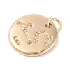 Brass with Clear Cubic Zirconia Pendants KK-N256-24E-G-2