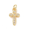 Brass Micro Pave Cubic Zirconia Charms KK-C012-41G-1