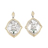 Brass Micro Pave Green Cubic Zirconia Pendants CU-CBA3297-01GP-1