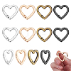 12Pcs 4 Colors Alloy Spring Gate Rings FIND-NB0006-20A-1