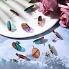 8 Pairs 4 Colors Transparent Resin with Gold Foil & Walnut Wood Stud Earring Findings MAK-CJ0001-09-5