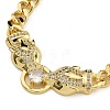 Brass Micro Pave Cubic Zirconia Leopard Pendant Twisted Chain Necklaces NJEW-K385-01B-01-2