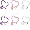 CHGCRAFT 6Pcs 3 Colors Silicone Heart Loop Phone Lanyard KEYC-CA0001-29-1