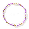 Glass Seed Beads & CCB Beads Stretch Bracelets TB4137-34-1