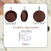 25Pcs 5 Colors Wooden Pendant Cabochon Settings WOOD-GA0001-92-2