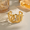 Hollow 304 Stainless Steel Cuff Bangles for Women BJEW-P370-04G-1