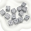 Acrylic Square Floral Beads PW-WGD1F08-01-1