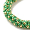 Glass Seed Beaded Bracelet with Brass Magnetic Clasp BJEW-JB07802-02-2
