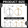 4 Pairs 2 Colors Alloy & Iron Plastic Imitation Pearl Ring Dangle Earrings EJEW-HY0001-28-2