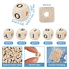 250Pcs 5 Styles Printed Natural Schima Wood Beads WOOD-KS0001-22-4