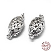 Anti-Tarnish Rhodium Plated 925 Sterling Silver Box Clasps STER-L057-009P-5