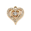 UV Plating Alloy Rhinestone Pendants PALLOY-D026-22G-1